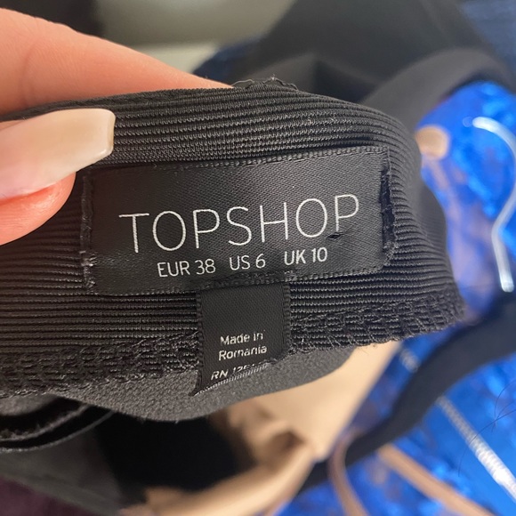 🎊2FOR45 NWOT Top shop blue and pink lace size 6 dress - Picture 2 of 9